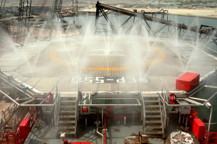 Automatic and manual heliport fire fighting system for enhanced safety and emergency response